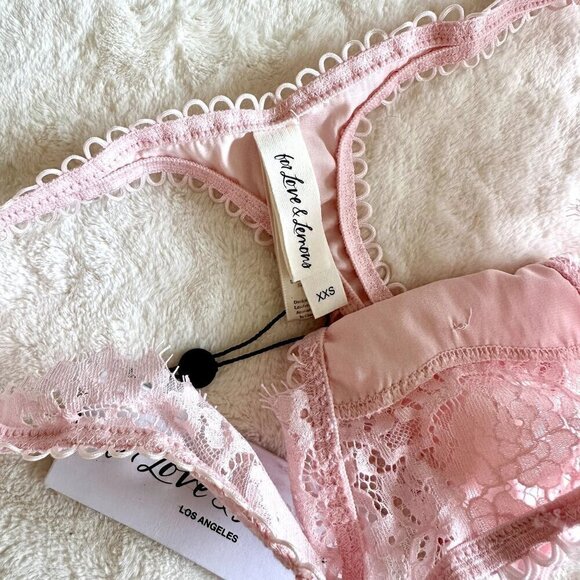 NWT For Love & Lemons Pink Faye Thong Panty - XXS - Picture 3 of 7